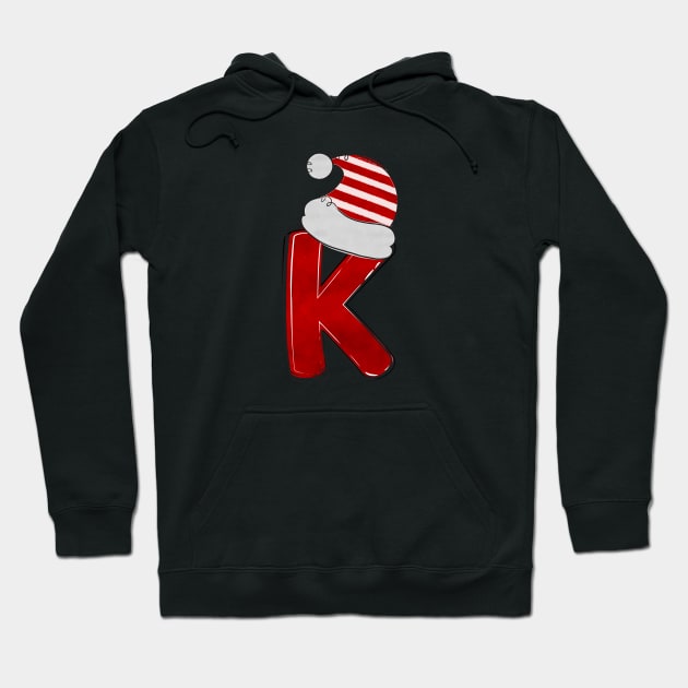 Letter K - Christmas Letter Hoodie by Pop Cult Store